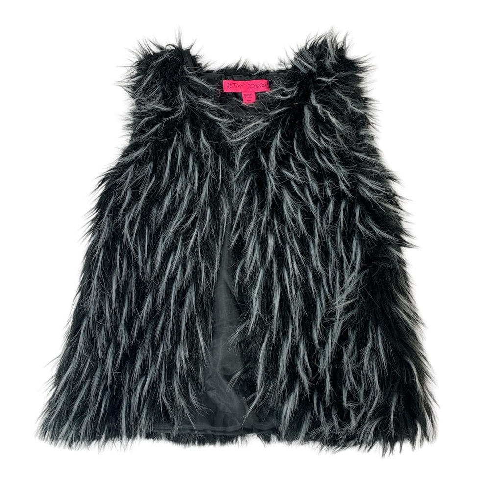 Betsey Johnson Girls Faux Fur Sleeveless Vest Size 6X